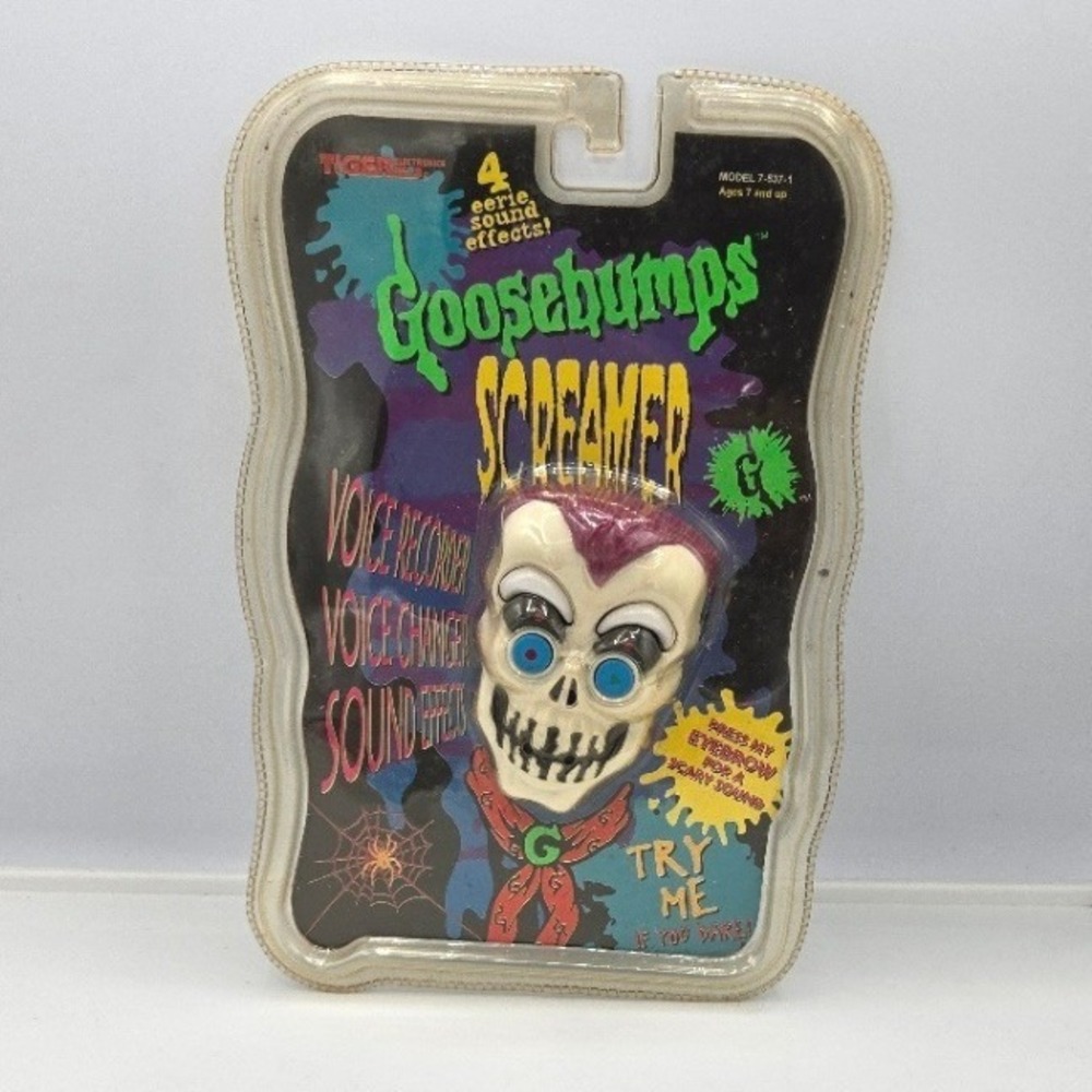 Vintage 1996 Tiger Electronics Goosebumps Screamer Curly Skeleton Sealed